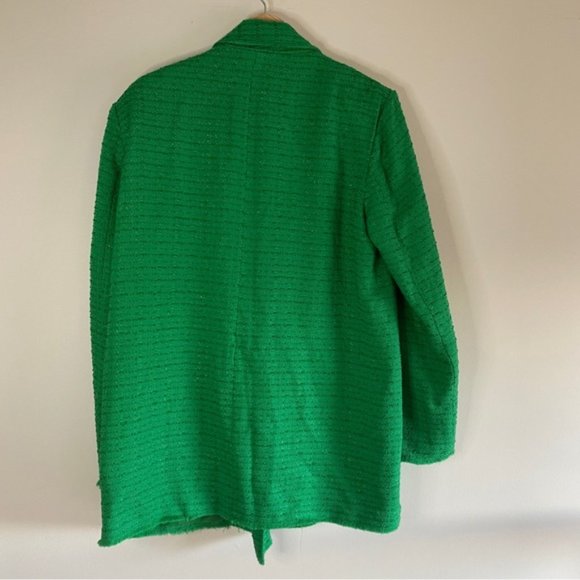 ZARA Textured Green double breasted blazer - Picture 9 of 10